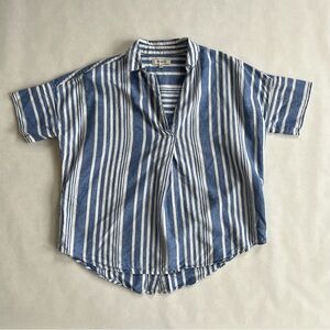 Madewell Blue & White Striped Pullover Top Women’s Size Extra Small XS
